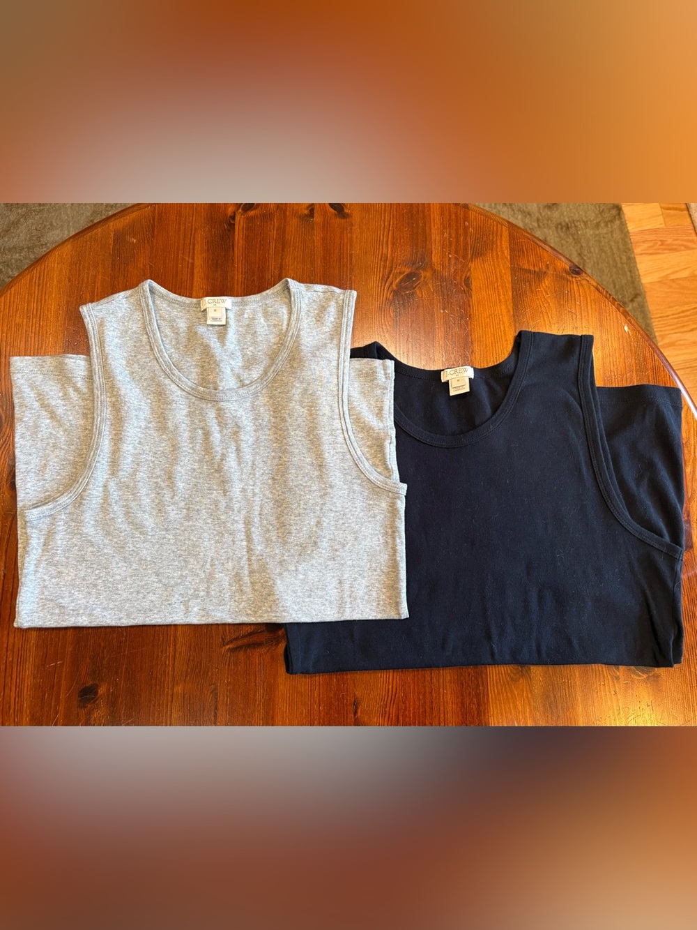 J. Crew Factory lot of 2 Tank tops - Gray and Black, size medium, 100% cotton